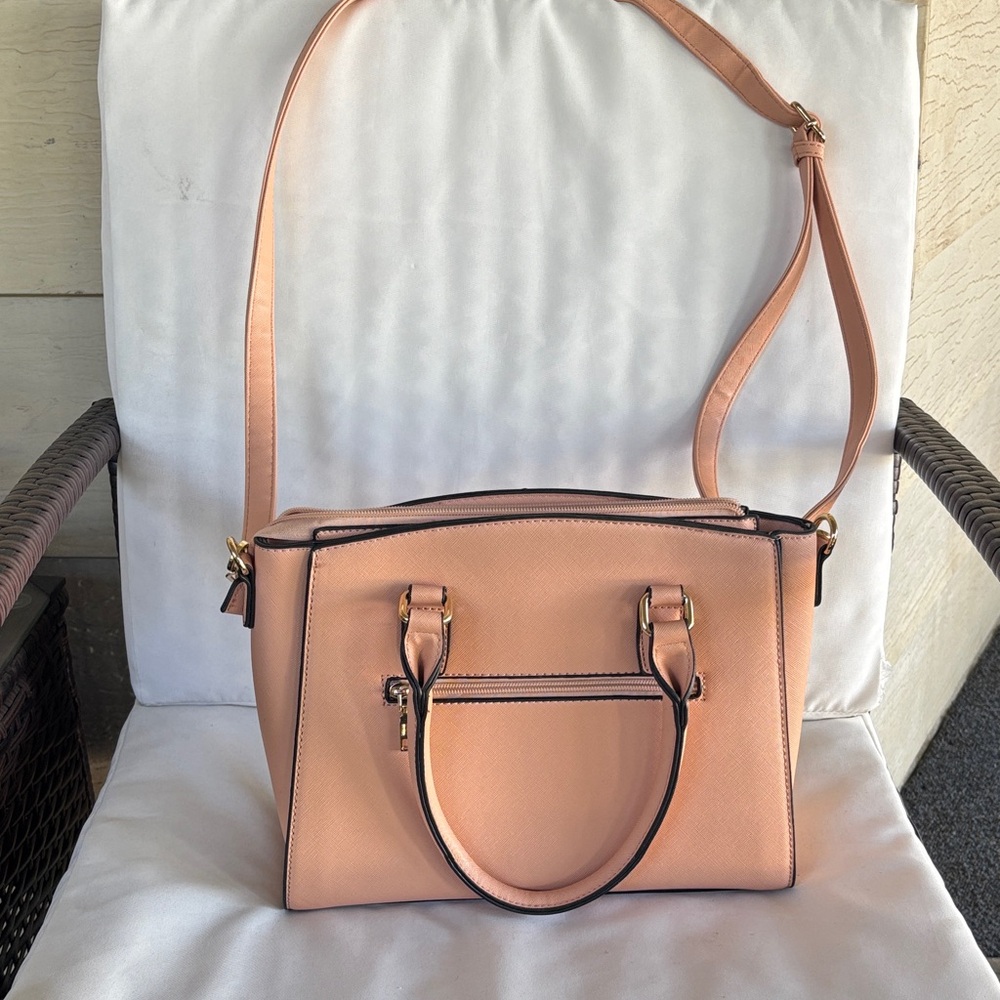 Peach Structured Crossbody Satchel - Unbranded